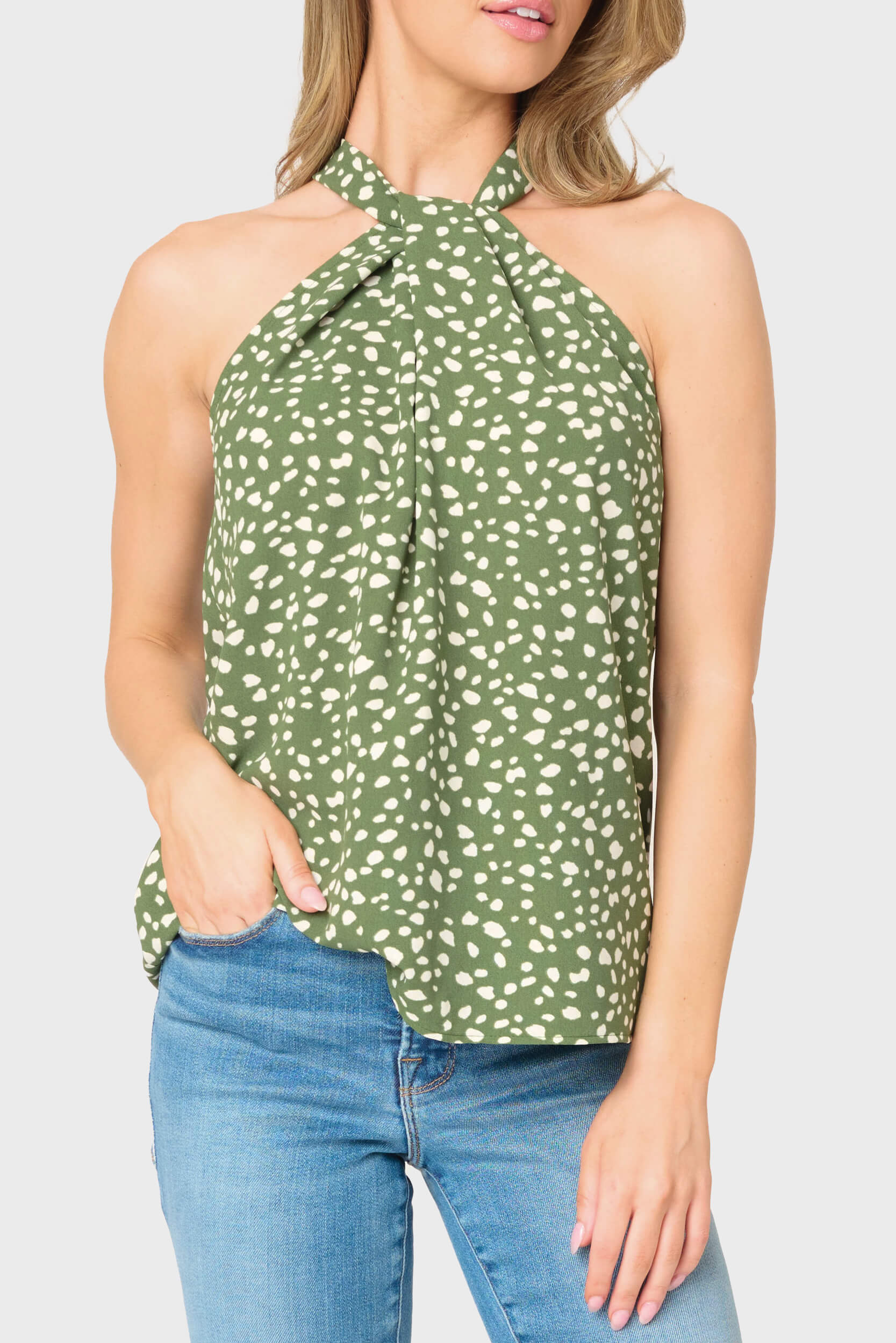 トップス yilon HALTER-NECK CHECK BLOUSE LilySilk Womens Pure Silk Blouse Ladies Elegant Georgette