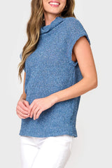 Cap Sleeve Funnel Neck Top