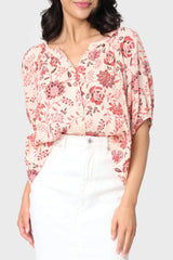 Sanctuary Bubble Sleeve Boho Blouse