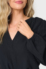 Meadow Bracelet Sleeve V-Neck Gauze Top