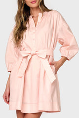 Ambition Puff Sleeve Belted Dress