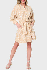 Ambition Puff Sleeve Belted Dress