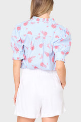 Iris Ruffle Front Button Down Top