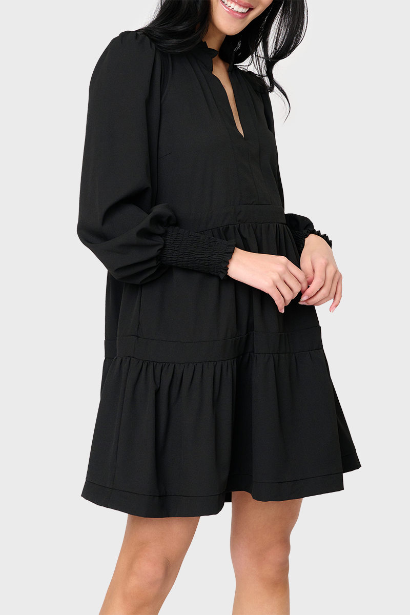 Black long sleeve day dress hot sale