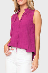 Cameron Day Top with Crochet Trim