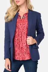 Notch Collar Blazer in Navy