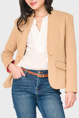 Notch Collar Blazer in Cappuccino