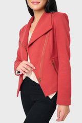 Stretch Knit Moto Jacket