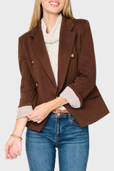 Double Breasted Blazer in Tuscan Saddle