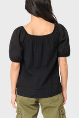 Gauze Off Shoulder Blouson Top