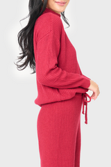 Funnel Neck Long Sleeve Cozy Ribbed Sweater