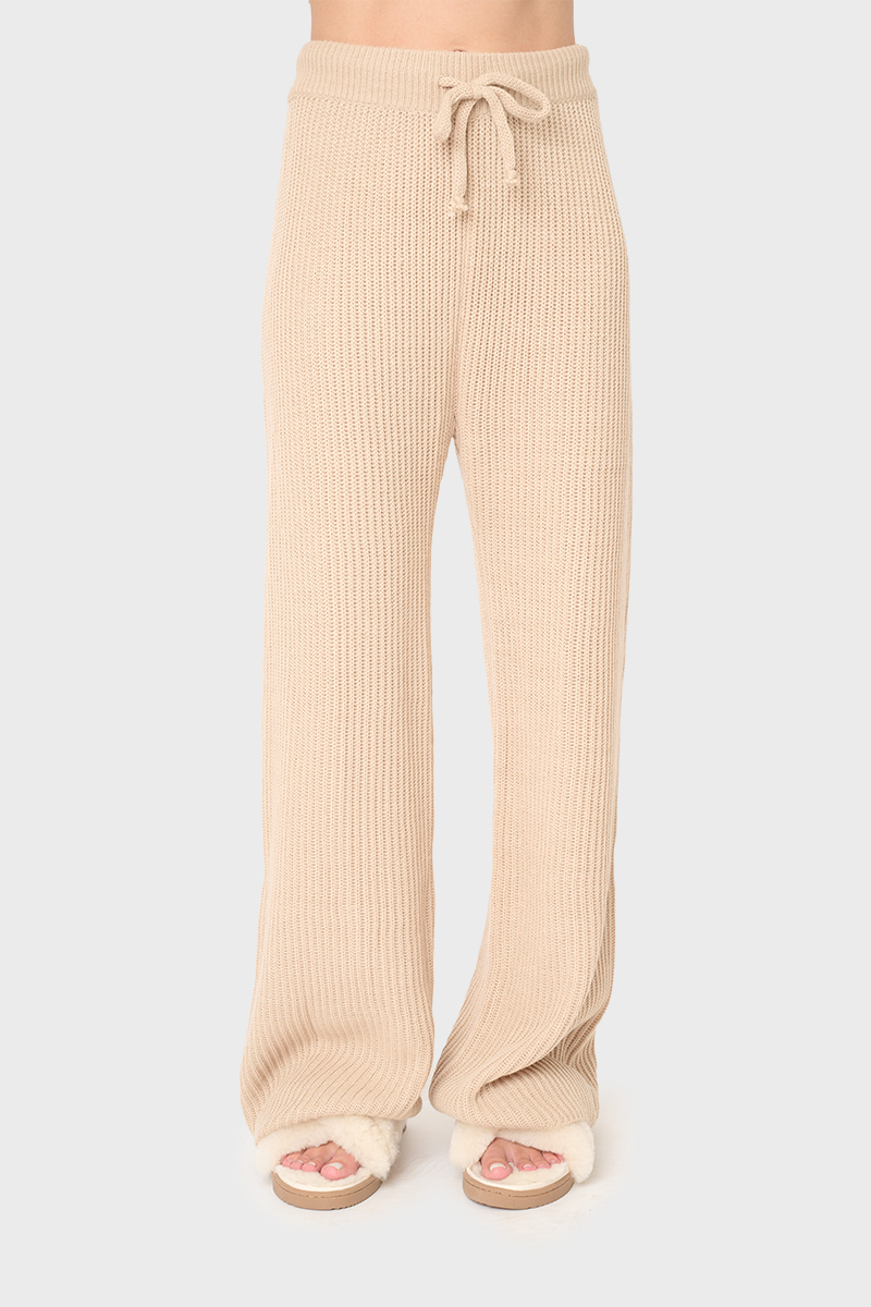 Drawstring Pull On Ribbed Sweater Knit Pant – Gibsonlook