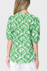 Meadow Puff Sleeve V-Neck Gauze Top