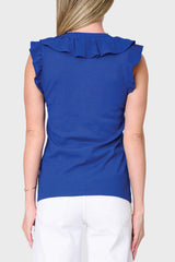 Ruffles For Days Mixed Media Henley Knit Top