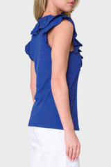 Ruffles For Days Mixed Media Henley Knit Top
