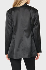 Shine Effect Long-Line Blazer