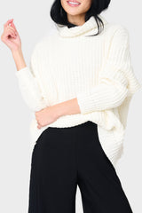 Turtleneck Chunky Rib Relaxed Sweater