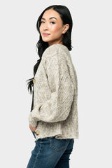 Cable Knit V-Neck Cardigan Sweater