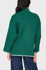 Funnel Neck Whipstitch Tunic Sweater