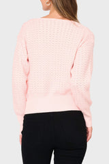 Pointelle Surplice Sweater