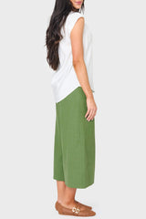 Wide Hem Cropped Linen Pant