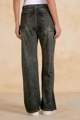 Elan Jojo Denim Track Sweatpants Charcoal
