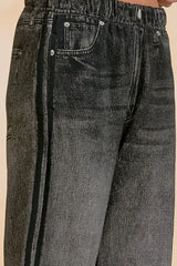 Elan Jojo Denim Track Sweatpants Charcoal