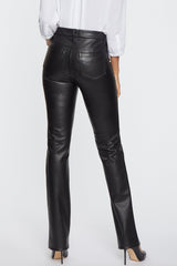 NYDJ Faux Leather Marilyn Straight Pants in Black