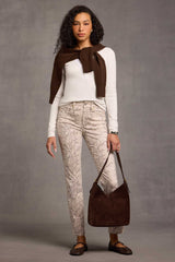 NYDJ Emery Ribbed Henley in Optic White