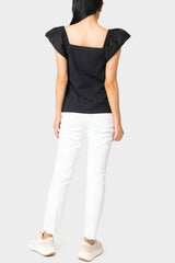 All A Flutter Square Neck Ribbed Tank