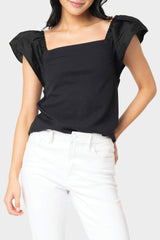 All A Flutter Square Neck Ribbed Tank