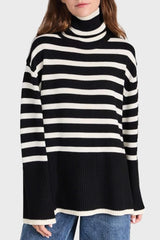 Moon River Stripe Turtleneck Sweater
