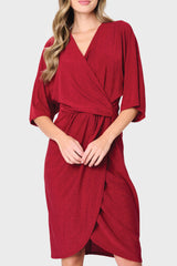 Surplice Wrap Dress in Shimmer Knit