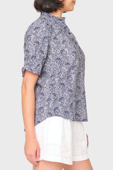 Dianthus Henley Puff Sleeve Blouse