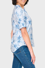 Dianthus Henley Puff Sleeve Blouse