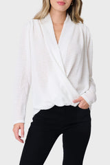 Surplice Open Weave Sweater