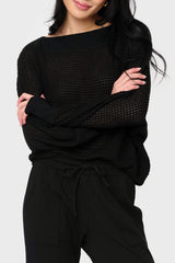 Wheels Up Open Weave Sweater