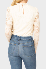 Long Sleeve High Neck Lace Bodysuit
