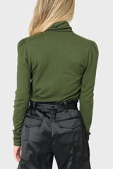 Essential Turtleneck Soft Sweater Knit Top With Puff Sleeve