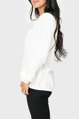 V-Neck Blouson Sleeve Sweater