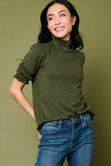 Feminine Mock Neck Luxe Sweater Top