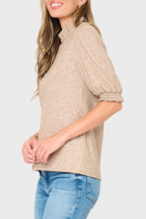 Feminine Mock Neck Luxe Sweater Top
