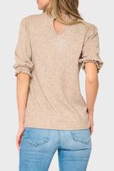 Feminine Mock Neck Luxe Sweater Top