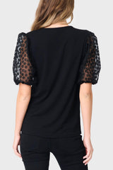 Megan Mixed Media Soft Ponte Top