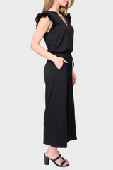 Essential Luxe Ponte Cropped Mixed Media Jumpsuit