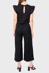 Essential Luxe Ponte Cropped Mixed Media Jumpsuit