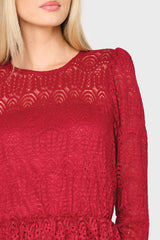 Scallop Lace Tiered Dress