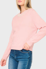 Soiree Sweater With Pearl Embellished Collar