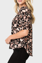 Puff Sleeve V-Neck Blouse