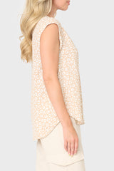 Notch Neck Cap Sleeve Top